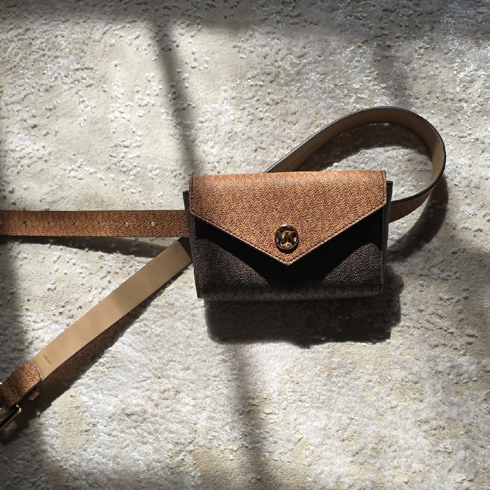 Michael Kors Tan and Brown Mini Bag